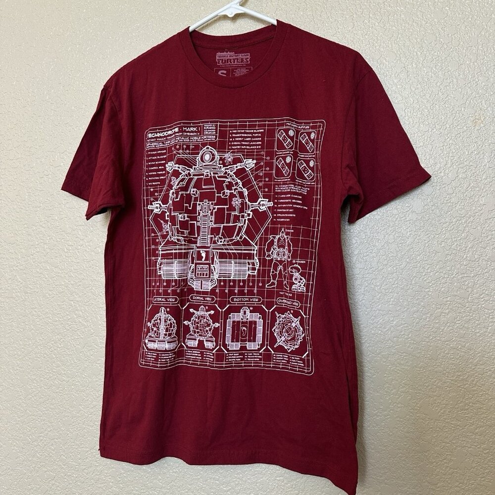 Ninja Turtle T-Shirt TMNT‎ Technodrome Mark graphic Size medium men red